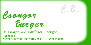 csongor burger business card